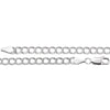 14k White Gold 4mm Solid Charm 7" Bracelet