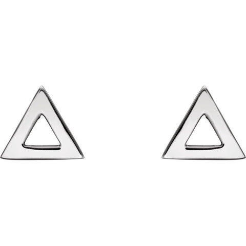 14k White Gold Triangle Earrings