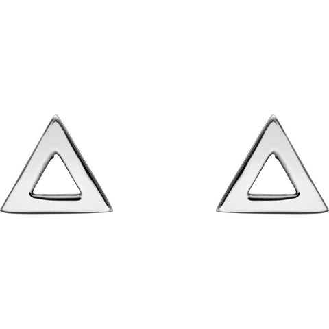 14k White Gold Triangle Earrings
