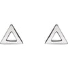 14k White Gold Triangle Earrings