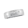 14k White Gold Diamond Duo Band, Size 11