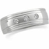 14k White Gold Diamond Duo Band, Size 11