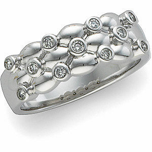 14k White Gold 1/5 CTW Diamond Anniversary Band, Size 7