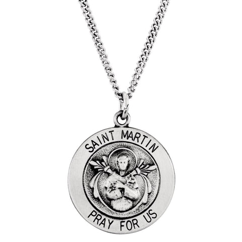 Sterling Silver 18.25 Round St. Martin de Porres Medal