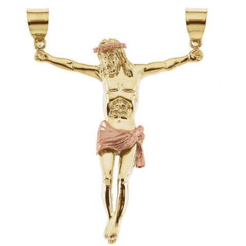 14k Yellow Gold 34.5x25mm Crucifix Pendant