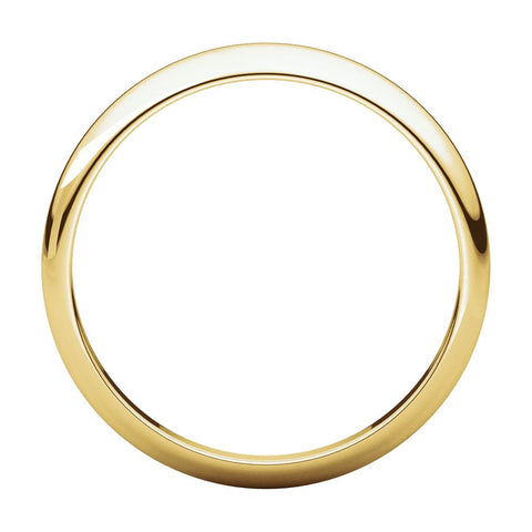 14k Yellow Gold 4mm Half Round Tapered Band, Size 7
