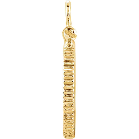 14k Yellow Gold 14.2x.76mm Screw-Top Coin Frame Mounting