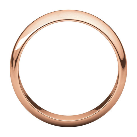 14k Rose Gold 6mm Half Round Band, Size 7