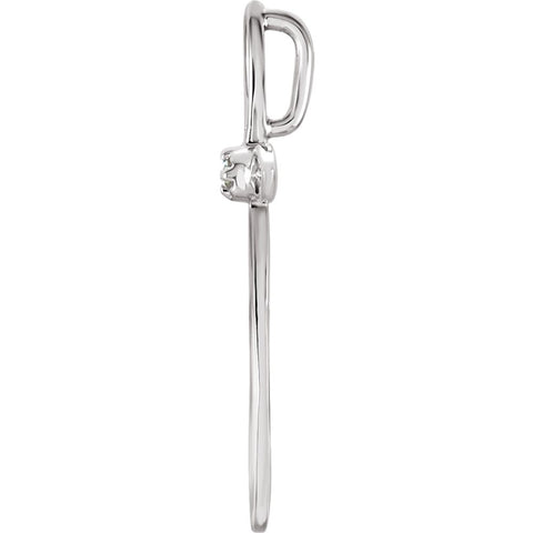 14k White Gold .01 CTW Diamond Cross Pendant