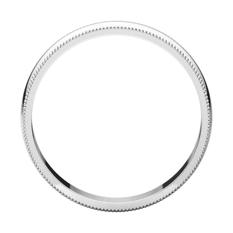 14k White Gold 4mm Light Milgrain Band, Size 7