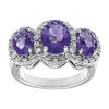 14K White Gold Amethyst & 0.04 CTW Diamond Ring (Size 6)