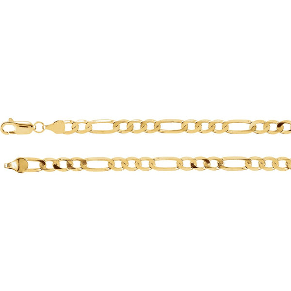 14k Yellow Gold 5mm Solid Figaro 24