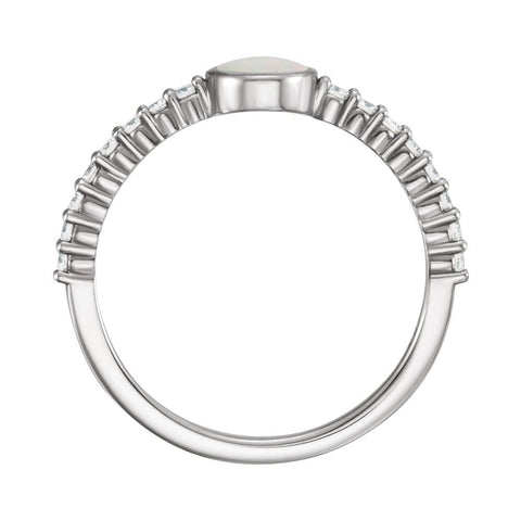 14k White Gold Accented Ring Mounting, Size 7