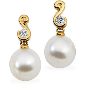 18k Palladium White Gold Dangle Earrings