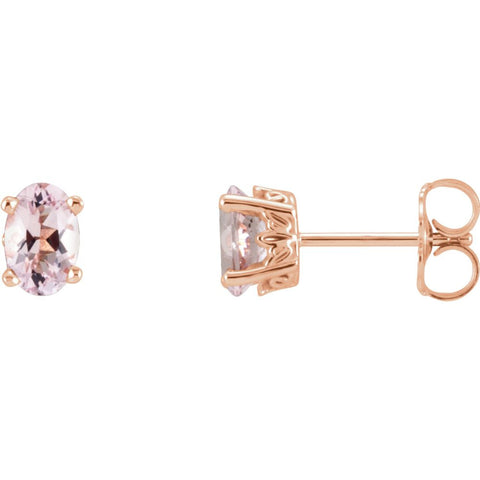 Pink Morganite Earrings in 14K Rose Gold
