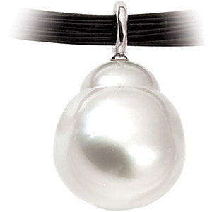 18K Palladium White South Sea Cultured Pearl Pendant
