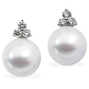 18 Palladium White 3/8 CTW Diamond Semi-set Earrings for Pearls