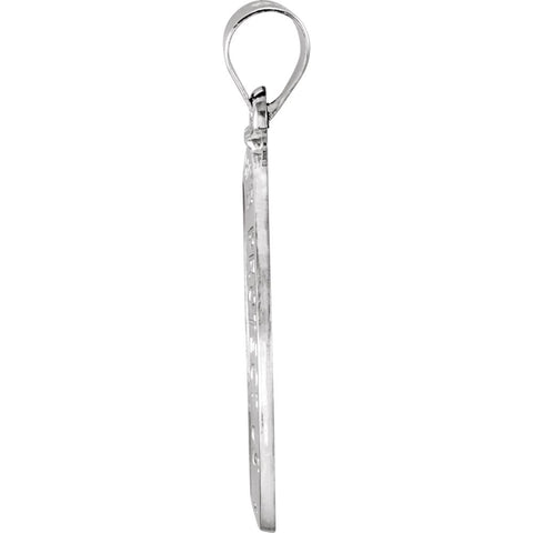 14k White Gold 23.5x16mm Oval St. Christopher Hollow Medal