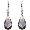 14k White Gold Amethyst Briolette Earrings