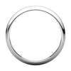 14k White Gold 4mm Half Round Tapered Band, Size 6