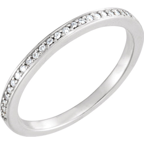 14k White Gold 1/8 CTW Diamond Band, Size 7
