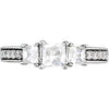 14k White Gold 7/8 CTW Diamond Engagement Ring , Size 7