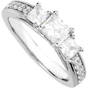 14k White Gold 7/8 CTW Diamond Engagement Ring , Size 7