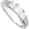 14k White Gold 7/8 CTW Diamond Engagement Ring , Size 7