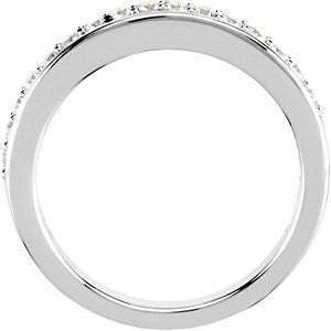 14k White Gold 1/3 CTW Diamond Band for 4.5mm Engagement Ring , Size 7