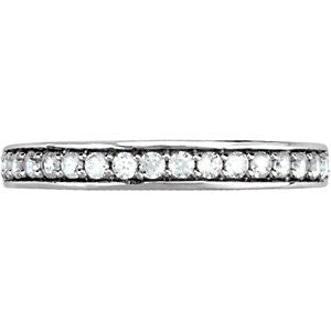 14k White Gold 1/3 CTW Diamond Band for 4.5mm Engagement Ring , Size 7
