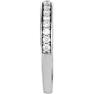 14k White Gold 1/3 CTW Diamond Band for 4.5mm Engagement Ring , Size 7