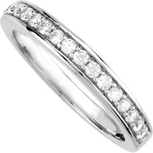 14k White Gold 1/3 CTW Diamond Band for 4.5mm Engagement Ring , Size 7