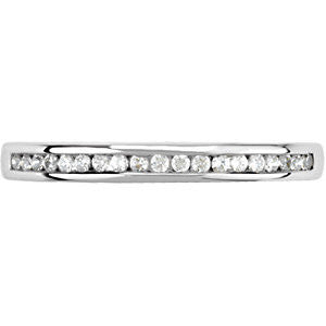 14k White Gold 1/5 CTW Diamond Band for 4.8mm Engagement Ring, Size 7