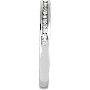 14k White Gold 1/5 CTW Diamond Band for 4.8mm Engagement Ring, Size 7