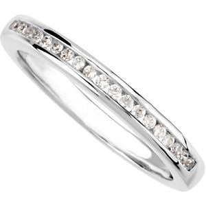 14k White Gold 1/5 CTW Diamond Band for 4.8mm Engagement Ring, Size 7