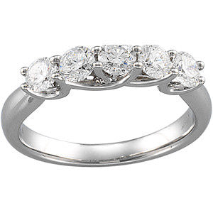 14k White Gold 1 CTW Diamond Anniversary Band Size 7