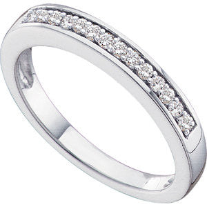 14k White Gold Accented Engagement Ring or Band, Size 7