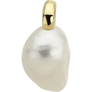 18k Yellow Gold Solitaire Pendant for Pearl