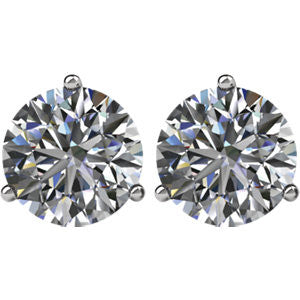 14k White Gold 2 CTW Diamond Friction Post Stud Earrings