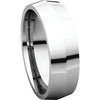 14k White Gold 6mm Knife Edge Comfort Fit Band, Size 10.5