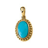 14k Yellow Gold Turquoise Cabochon Pendant