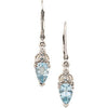 14k White Gold Aquamarine & Diamond Earrings