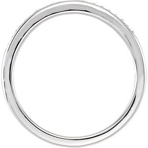 14k White Gold 1/10 CTW Diamond Band, Size 7