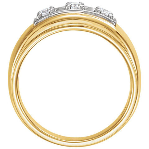 14k Yellow Gold 1/3 CTW Diamond Ring, Size 10
