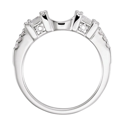 14k White Gold 1/2 CTW Diamond Ring Enhancer Size 7