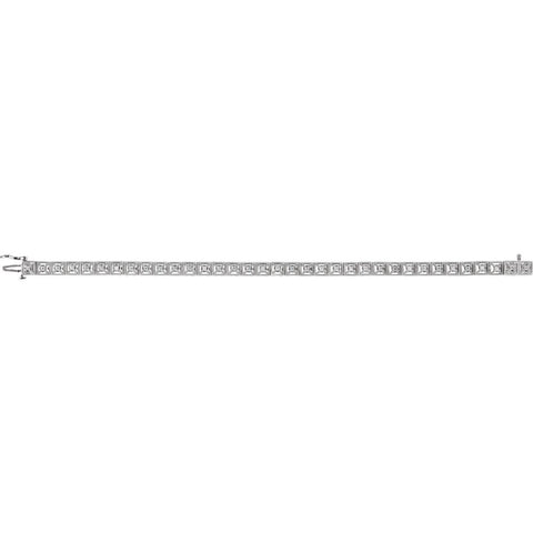 14k White Gold 1/2 CTW Diamond Fashion Tennis 7" Bracelet