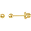 Ball Inverness Piercing Earrings in 24k Gold Plated Stainless Steel