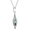 Sterling Silver Halo-Style Marquise-Shaped Dangle Pendant or Necklace