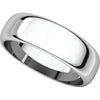 Sterling Silver 6mm Half Round Band, Size 11