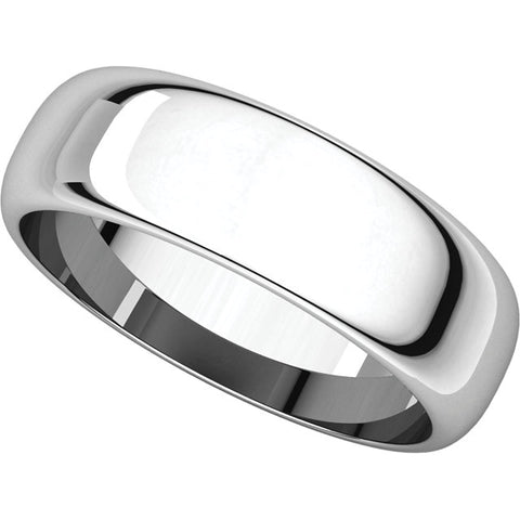 Sterling Silver 6mm Half Round Band, Size 6